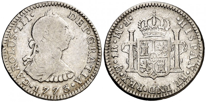 1773. Carlos III. México. FM. 1 real. (AC. 425). 3,31 g. Ceca y ensayadores inve...