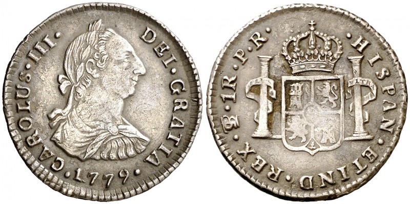 1779. Carlos III. Potosí. PR. 1 real. (AC. 483). 3,31 g. Leves rayitas. Ex Áureo...