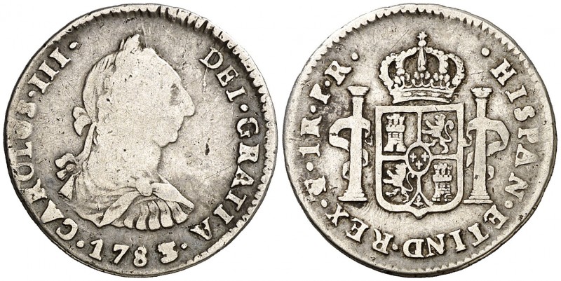 1783/2. Carlos III. Potosí. PR. 1 real. (AC. 489). 3,23 g. BC/BC+.