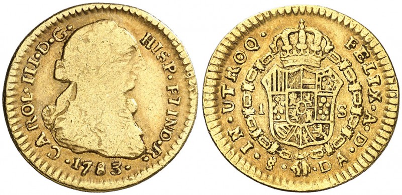 1783. Carlos III. Santiago. DA. 1 escudo. (AC. 1490) (Krause indica la acuñación...