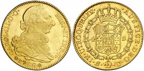 1788/7. Carlos III. Sevilla. C/CM. 4 escudos. (AC. 1903). 13,45 g. Único año de este ensayador. Leves rayitas. MBC/MBC+.