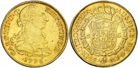 1776. Carlos III. Lima. MJ. 8 escudos. (AC. 1936) (Cal.Onza 699). 26,86 g. MBC-/MBC.