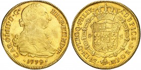 1779. Carlos III. Lima. MJ. 8 escudos. (AC. 1940) (Cal.Onza 703). 26,94 g. Mínimas marquitas. Parte de brillo original. MBC+/EBC-.