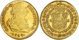 1784. Carlos III. Lima. MI. 8 escudos. (AC. 1946) (Cal.Onza 709). 27 g. Leves golpecitos. Precioso color. EBC-.