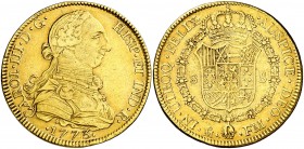 1773. Carlos III. México. FM. 8 escudos. (AC. 1999) (Cal.Onza 761). 26,90 g. Golpecitos. MBC/MBC+.