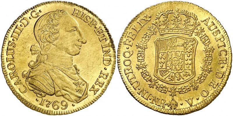 1769. Carlos III. Santa Fe de Nuevo Reino. V. 8 escudos. (AC. 2091) (Cal.Onza 86...