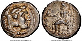 MACEDONIAN KINGDOM. Alexander III the Great (336-323 BC). AR tetradrachm (25mm, 11h). NGC XF, light graffito. Lifetime-early posthumous issue of Damas...