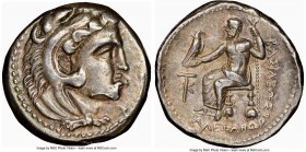 MACEDONIAN KINGDOM. Alexander III the Great (336-323 BC). AR tetradrachm (25mm, 12h). NGC XF, graffito. Lifetime-early posthumous issue of Cyprus, Cit...