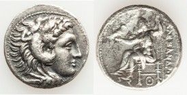 MACEDONIAN KINGDOM. Alexander III the Great (336-323 BC). AR tetradrachm (28mm, 16.60 gm, 5h). About XF, porosity. Lifetime-early posthumous issue of ...