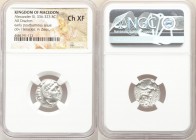 MACEDONIAN KINGDOM. Alexander III the Great (336-323 BC). AR drachm (17mm, 1h). NGC Choice XF. Posthumous issue of Colophon, 310-301 BC. Head of Herac...