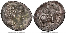 ILLYRIAN ISLANDS. Corcyra. Ca. 229-48 BC. AR drachm (21mm, 12h). NGC XF, light scratches. Head of Dionysus right, hair wreathed with ivy / Pegasus fly...