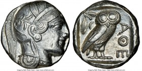 ATTICA. Athens. Ca. 440-404 BC. AR tetradrachm (24mm, 17.19 gm, 4h). NGC AU 4/5 - 3/5. Mid-mass coinage issue. Head of Athena right, wearing crested A...