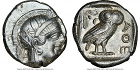 ATTICA. Athens. Ca. 440-404 BC. AR tetradrachm (24mm, 17.19 gm, 2h). NGC AU 3/5 - 4/5. Mid-mass coinage issue. Head of Athena right, wearing crested A...