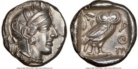 ATTICA. Athens. Ca. 440-404 BC. AR tetradrachm (23mm, 17.09 gm, 5h). NGC Choice XF 5/5 - 3/5, brushed. Mid-mass coinage issue. Head of Athena right, w...