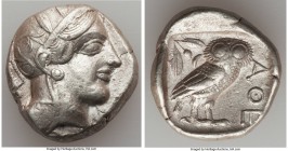 ATTICA. Athens. Ca. 440-404 BC. AR tetradrachm (25mm, 17.15 gm, 6h). Choice VF, marks. Mid-mass coinage issue. Head of Athena right, wearing crested A...