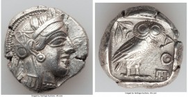 ATTICA. Athens. Ca. 440-404 BC. AR tetradrachm (24mm, 17.20 gm, 1h). XF. Mid-mass coinage issue. Head of Athena right, wearing crested Attic helmet or...