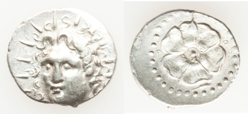 CARIAN ISLANDS. Rhodes. Ca. 84-30 BC. AR drachm (20mm, 4.02 gm, 12h). XF. Radiat...