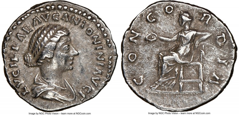 Lucilla (AD 164-182). AR denarius (19mm, 6h). NGC XF, scratch. Rome. LVCILLAE AV...