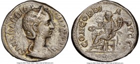 Orbiana (AD 225-227). AR denarius (19mm, 12h). NGC VF. Rome, AD 225. SALL BARBIA-ORBIANA AVG, draped bust of Orbiana right, seen from front, hair weav...