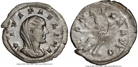 Diva Paulina (died before AD 235). AR denarius (22mm, 2.43 gm, 6h). NGC XF 3/5 - 4/5. Rome, AD 236. DIVA PAVLINA, veiled and draped bust of Diva Pauli...