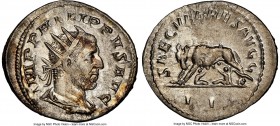 Philip I (AD 244-249). AR antoninianus (24mm, 3.72 gm, 6h). NGC MS 4/5 - 3/5. Rome, 2nd officina, Millennial Issue, AD 248. IMP PHILIPPVS AVG, radiate...