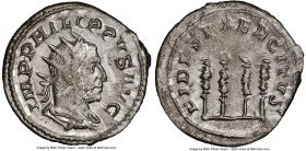 Philip I (AD 244-249). AR antoninianus (23mm, 7h). NGC AU. Rome, AD 248-249. IMP PHILIPPVS AVG, radiate, draped and cuirassed bust of Philip I right, ...