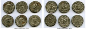 ANCIENT LOTS. Roman Provincial. AD 3rd century. Lot of six (6) BI tetradrachms. About VF-VF, Silvering. Includes: BI tetradrachm (6), various rulers. ...