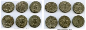 ANCIENT LOTS. Roman Provincial. AD 3rd century. Lot of six (6) BI tetradrachms. About VF-VF, Silvering. Includes: BI tetradrachm (6), various rulers. ...