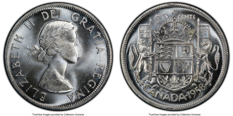 Elizabeth II 50 Cents 1958 MS64+ PCGS, Royal Canadian mint, KM53.

HID09801242...