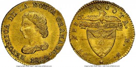 Nueva Granada gold 2 Pesos 1846/2 BOGOTA-RS MS64+ NGC, Bogota mint, cf. KM93 (overdate unlisted), Restrepo-200.13. 

HID09801242017

© 2020 Herita...