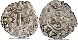 Melgueil Pair of Certified Deniers ND (1100-1300) NGC, 1) Denier - MS64. 1.00gm. 2) Denier - MS62. 0.93gm. Sold as is, no returns. 

HID09801242017...