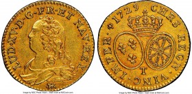 Louis XV gold Louis d'Or 1729-T AU58 NGC, Nantes mint, KM489.20.

HID09801242017

© 2020 Heritage Auctions | All Rights Reserved