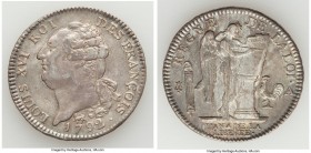 Louis XVI Ecu L'An 4 (1791)-A XF (Cleaned), Paris mint, KM615.1, Dav-1335. 39.6mm. 29.32gm. Adjustments on reverse. 

HID09801242017

© 2020 Herit...