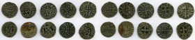 10-Piece Lot of Uncertified Assorted Deniers ND VF, Lot includes Besançon Deniers (6), Philip IV Denier (1), Louis IX Deniers (3). Average 18mm. Weigh...