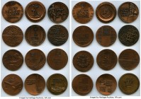 Republic 28-Piece Lot of Uncertified Israeli Mint Medals UNC, All are approximately 59mm with an antiqued finish, covering various themes. Sold as is,...