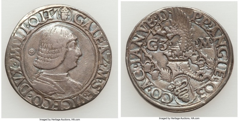 Milan. Galeazzo Maria Sforza Teston ND (1468-1476) VF (Polished, Scratches), MIR...