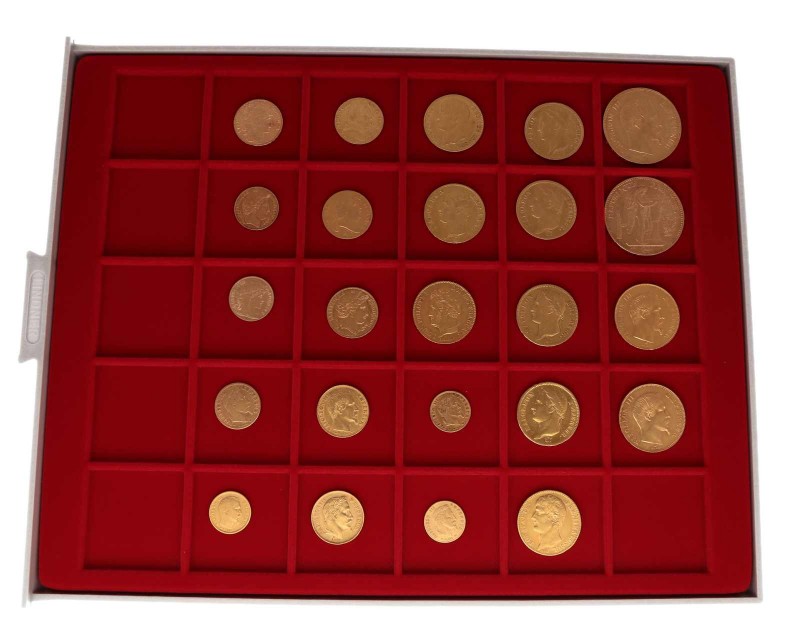 24 Goldmünzen Frankreich. Dabei 2 x 100 Francs 1857 Napoleon III. und 1900, 2 x ...