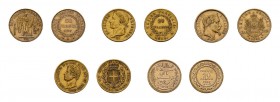 48 Goldmünzen. Dabei 44x 20 Francs Frankreich, 1 x 20 Francs 1904 Tunesiensowie 3 x 20 Lire Italien. Jeweils unterschiedliche Jahrgänge und Erhaltunge...