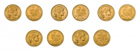 48 x 20 Francs, verschiedene Jahrgänge und Erhaltungen. Zusammen ca. 278,4 g.f.