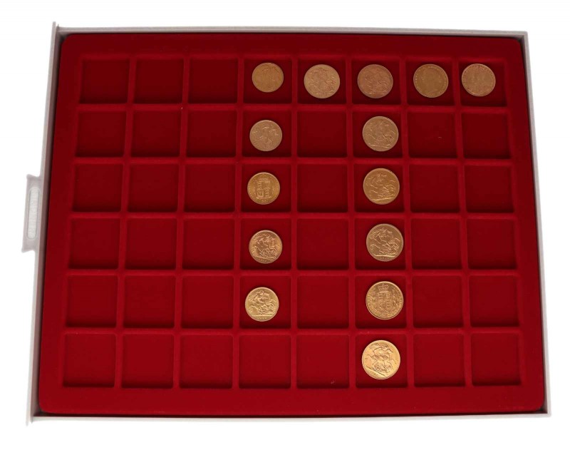Kleine Partie mit 14 Goldmünzen Grossbritannien. Dabei 7 x 1 Sovereign, 5 x 1/2 ...