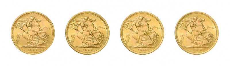 30 x 1 Sovereign Elisabeth II., unterschiedliche Jahrgänge aus den 1950er und 19...