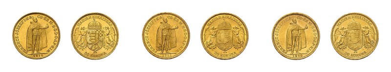 47 Goldmünzen Franz Josepf I. 21 x 10 Korona Ungarn 1892-1914 und 26 x 20 Korona...