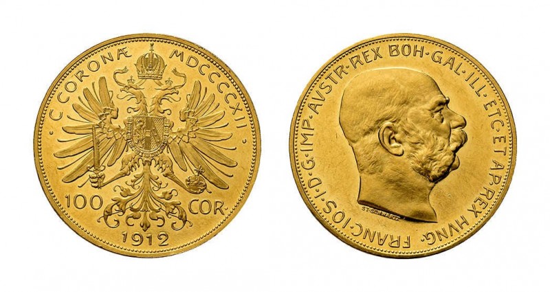 Franz Joseph I., 1848-1916. 100 Kronen 1912, Wien. Fb. 507. Nur 3.591 Exemplare ...