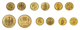 41 Goldmünzen Österreich. Dabei 15 x 1 Dukat 1915, 1 x Dukat 1847 KB, 1 x Dukat 1866 E, 7 x 10 Kronen, 2 x 20 Kronen, 6 x 4 Florin 1892 NP, 1 x 8 Flor...
