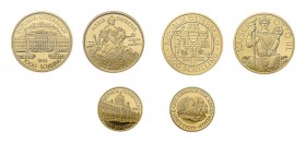 6 Goldmünzen Österreich. Dabei 3 x 500 Schilling sowie 3 x 1000 Schilling.Zusammen 72 g.f.