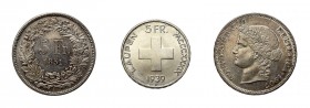 * Kleine Partie Schweiz. Dabei diverse 5 Franken ab 1851 - 1926. Dazu 4 x 5 Franken 1939 Laupen, 5 Franken 1939 Landesausstellungsowie Taler Zürich 17...