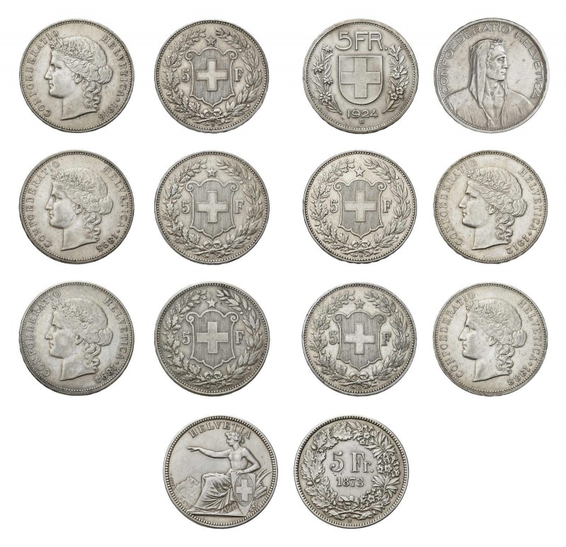 * Vollständige Sammlung von 25 x 5 Franken ab 1850 - 1926 ohne 1896.