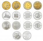 * Kleine Partie mit 7 seltenen Probeprägungen "Essai" Schweizer Gedenkmünzen. Dabei 20 Franken 1998 "200 Jahre Helvetische Republik", nur 250 Exemplar...