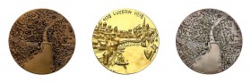 * Medaillenset zum 800jährigen Jubiläum der Stadt Luzern 1978. Dabei 3Medaillen in Gold, Silber und Kupfer. Selten angeboten. Zusammen ca. 44,1 g.f.
