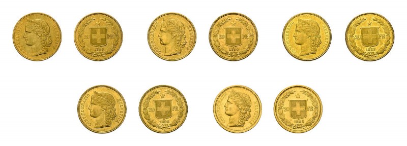 35 x 20 Franken Helvetia. Verschiedene Jahrgänge und Erhaltungen.Zusammen ca. 20...